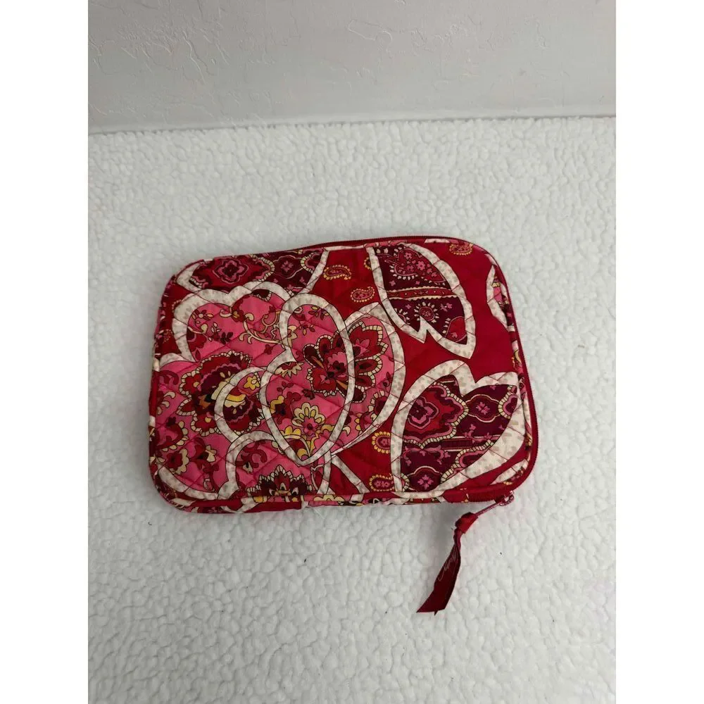 Vera Bradley Red Quilted Zipper Paisley Pattern iPad Tablet‎ Sleeve Pouch
